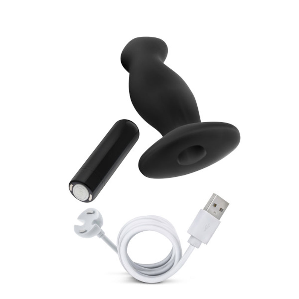 anal adventures   platinum   silicone vibrating prostate massager   black 